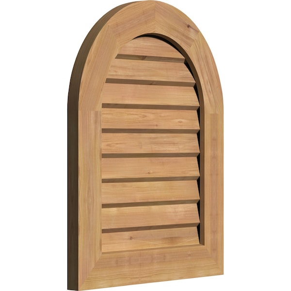 Round Top Gable Vnt Non-Functional Western Red Cedar Gable Vnt W/Decorative Face Frame, 30W X 36H